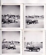 Usado, Lote 4 Fotos Originales NOMBRADAS NIÑOS MONTAR JUGUETE PEDDLE CAR Lakewood c. 1955 Ohio 74 segunda mano  Embacar hacia Argentina