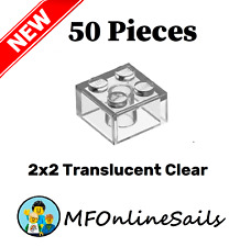 **NOVO** 50 tijolos transparentes translúcidos - 2x2 LEGO - peça de lote a granel # 3003 Trans comprar usado  Enviando para Brazil