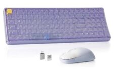 Combo inalámbrico transparente de teclado y ratón, púrpura UBOTIE 100 teclas 2,4 GHz U... segunda mano  Embacar hacia Mexico