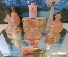 Vintage 10-Piece Assorted Pink Vanity Set, Mostly Glass, AVON Taiwan Poodle More for sale  Shipping to South Africa