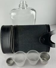 Vintage SWANK Hip Glass Flask Bottle With Cups And Shot Glass Collectible 9” T for sale  Shipping to South Africa