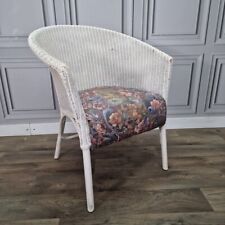 Vintage Mid Century Painted Rattan Lloyd Loom Weave Wicker Arm Tub Chair Seat for sale  Shipping to South Africa