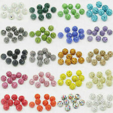 100Pcs Czech Crystal Rhinestones Pave Clay Disco Ball Round Spacer Bead DIY 10MM for sale  Shipping to South Africa