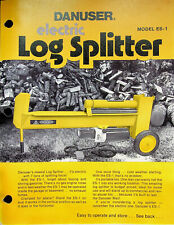 Vtg Original Farm Equipment Brochure DANUSER ELECTRIC LOG SPLITTER, used for sale  Shipping to South Africa