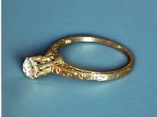 Usado, Impresionante anillo de compromiso antiguo solitario de diamantes de oro amarillo de 14 k talla 6,5 segunda mano  Embacar hacia Argentina