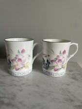 Kingsbury Fine Bone China Vintage MUGS X2 Floral, used for sale  Shipping to South Africa