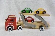 Wooden Car Carrier Truck with 3 Cars Wood Toy ~ like Melissa and Doug for sale  Shipping to South Africa