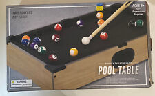 Used, Mini Wooden Table Top Pool Play Snooker Game Set with 2 Mini Cues for sale  Shipping to South Africa