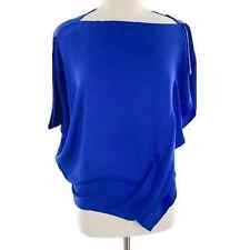 Blusa para mujer Zero + Maria Cornejo azul real seda asimétrica talla 2 segunda mano  Embacar hacia Argentina