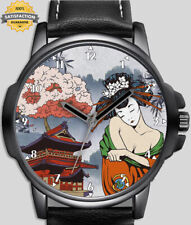 Relógio de pulso japonês pintura gueixa arte menina exclusivo RÁPIDO REINO UNIDO comprar usado  Enviando para Brazil