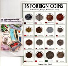 Lote de 100 Selos do Mundo de Países Diferentes + 16 Países Estrangeiros XF+ Conjunto de Moedas AUNC comprar usado  Enviando para Brazil