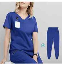 2024 novo conjunto fosco enfermeira salão de beleza uniforme de trabalho top + calça comprar usado  Enviando para Brazil