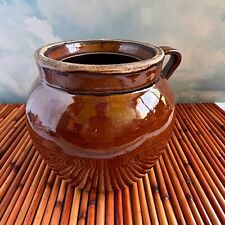 Antique Brown Stoneware Pottery Pot Rustic Clay Ceramic Utensil Holder for sale  Shipping to South Africa