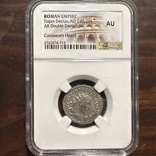 Trajano Decio 249-251 dC Imperio Romano AR Doble Denario Plata NGC AU segunda mano  Embacar hacia Argentina