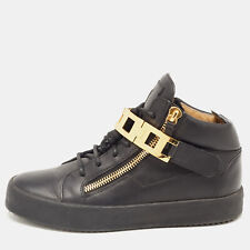 Giuseppe Zanotti Black Leather High Top Sneakers Size 40 for sale  Shipping to South Africa