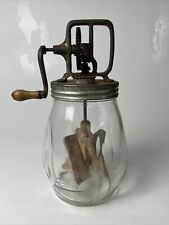VTG Dazey NO. 4 Butter Churn Tulip Glass Jar (4 quarts) Metal Gear Top & Paddle, used for sale  Shipping to Canada