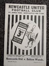 newcastle united programmes for sale  BOLTON