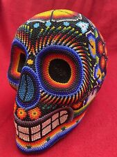 Arte popular mexicana tribo Huichol intricadamente frisada tamanho real crânio humano comprar usado  Enviando para Brazil