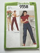 Used, Jeans Size 10 25" Waist Vintage CUT Sewing Pattern Simplicity s9358 for sale  Shipping to South Africa