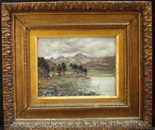 19th Century AUTUMNAL HIGHLAND LOCH LANDSCAPE Antique Oil Painting for sale  Shipping to Canada