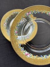 Vintage dessert glass plates Set Of 11, used for sale  Shipping to South Africa