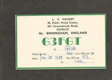 Qsl card g3fgt for sale  CREDITON