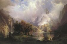 Impresionante pintura al óleo Montañas Rocosas-Paisaje-1870-Albert-Bierstadt pintada a mano segunda mano  Embacar hacia Argentina