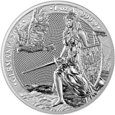 Käytetty, Germania Mint 5 Mark 1 oz 999.9 Silver Germania 1 oz 2022 * ST/BU * myynnissä  Leverans till Finland