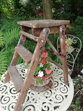 Old Vintage Wooden Step Ladders Wedding Garden Pots Display 2 Steps + Platform for sale  Shipping to South Africa