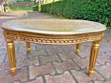Vintage Charm: 1950's French Louis XVI Style Beech Coffee Table with Cane Top for sale  Shipping to South Africa