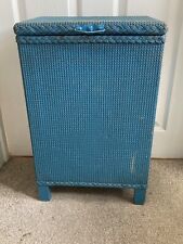 Vintage Lloyd Loom Style Shabby Chic Blue Laundry Basket storage for sale  Shipping to South Africa