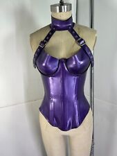 Used, Latex GLITTER CONCAVE CORSET / S  24" / METALLIC PURPLE / Made in US By VEX for sale  Shipping to South Africa