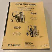 1981 Eaton Yale Empilhadeira Manual de Peças de Serviço - GDC GDP 6000 a 8000 Lbs, Diesel comprar usado  Enviando para Brazil