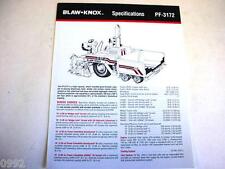Blaw-Knox PF-3172 Paving Machine Brochure for sale  Shipping to South Africa