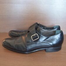 Moreschi Kobe Mens Black Leather Monk Dress Shoes sz 8.5 for sale  Shipping to South Africa