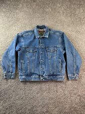 VINTAGE Structure Jean Jacket Mens Medium Blue Denim Trucker Coat Pockets 90s for sale  Shipping to South Africa