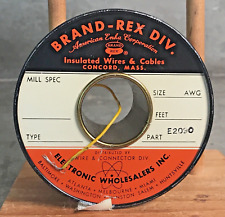 Rolo de metal fio encalhado isolado vintage marca-Rex American Enka 26 AWG T LW Y comprar usado  Enviando para Brazil