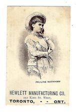 c1890 Tarjeta comercial victoriana, colchón de resorte Hewlett Maufacturing Co., Pauline M., usado segunda mano  Embacar hacia Argentina