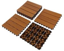 Patio Floor Tiles Set of 6 Wood/Plastic Composite Interlocking Deck Tiles Brown for sale  Shipping to South Africa