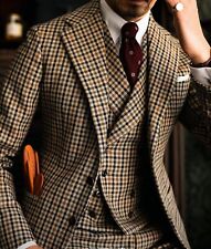 Ternos masculinos Houndstooth 3 peças smoking de noivo de casamento empresarial slim fit mistura de lã comprar usado  Enviando para Brazil