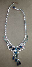 Used, VINTAGE DRIPPING SPARKLING JULIANA D&E BIB NECKLACE AQUAS BLUES for sale  Shipping to South Africa