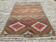 Alfombra vintage de lana Kilim hecha a mano tribal oriental alfombra de decoración antigua de Anatolia segunda mano  Embacar hacia Argentina