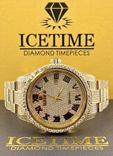 Ice Time 41mm Men's Automatic GOLD PLATED Steel Watch Iced Out 12ct Diamonds for sale  Shipping to South Africa