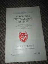 Edinburgh festival programme for sale  WORKINGTON