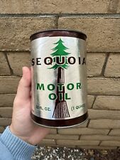 Lata de aceite de motor Sequoia rara lata de aceite gráfico Beacon Oil Co Hanford CA RARA lata de aceite segunda mano  Embacar hacia Argentina