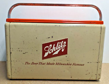 Refrigerador de piquenique Schlitz Beer metal Cronstroms caixa de gelo com alça Milwaukee comprar usado  Enviando para Brazil