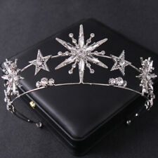 Silmply Silver Gold Star Crystal Queen Princess Prom Tiara Crown For Women, used for sale  Shipping to South Africa