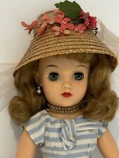 Vintage Ideal Doll Miss Revlon VT-18 Blonde Hair In Striped Dress w/Hat for sale  Shipping to South Africa