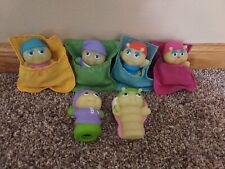 Vintage Glo Friends Glow Worm Lot of 6 Hasbro Sleeping Bags Finger Puppet for sale  Shipping to Canada