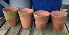Used, 4 Vintage Clay Terracotta Hand Thrown Plant Pots 9/10cm (40) for sale  Shipping to South Africa
